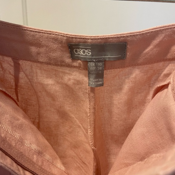 ASOS Size 6 Pink Linen Shorts - Picture 3 of 3